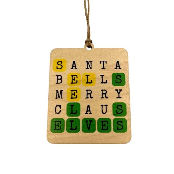 Other Elves Wordle Wooden Christmas Ornament Poshmark